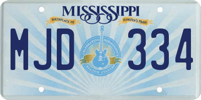 MS license plate MJD334
