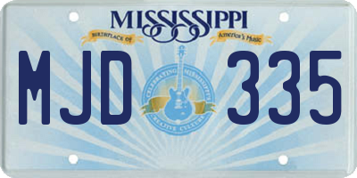 MS license plate MJD335