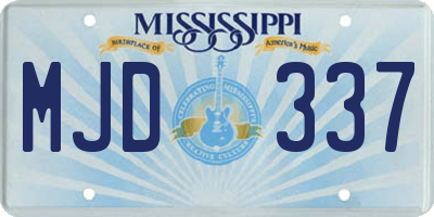 MS license plate MJD337