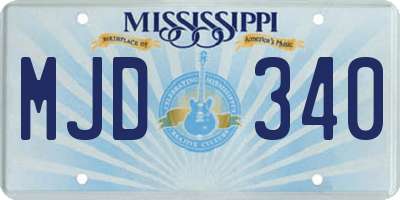 MS license plate MJD340