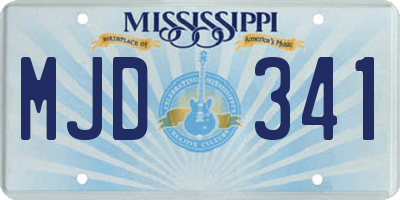 MS license plate MJD341