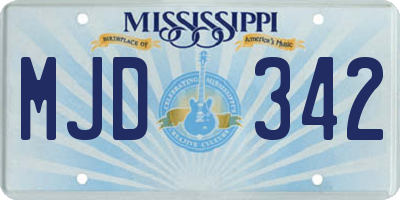 MS license plate MJD342
