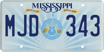 MS license plate MJD343