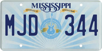 MS license plate MJD344
