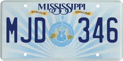 MS license plate MJD346
