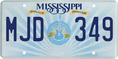 MS license plate MJD349