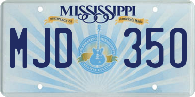 MS license plate MJD350