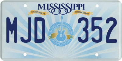 MS license plate MJD352