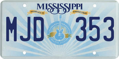 MS license plate MJD353