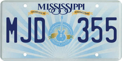 MS license plate MJD355