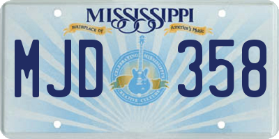 MS license plate MJD358
