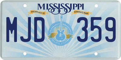 MS license plate MJD359