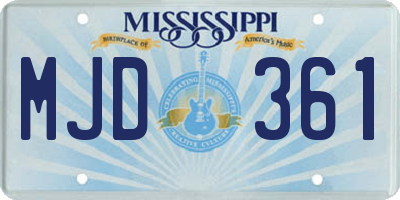 MS license plate MJD361