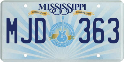MS license plate MJD363