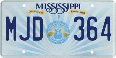 MS license plate MJD364