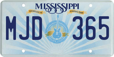 MS license plate MJD365
