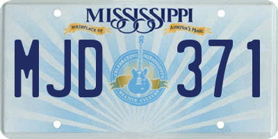 MS license plate MJD371