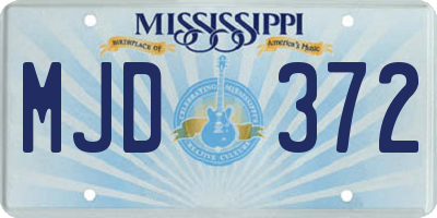 MS license plate MJD372