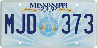 MS license plate MJD373