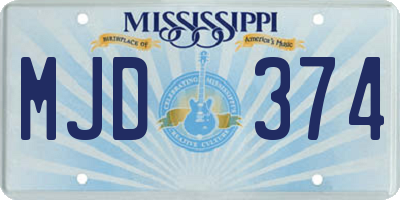 MS license plate MJD374