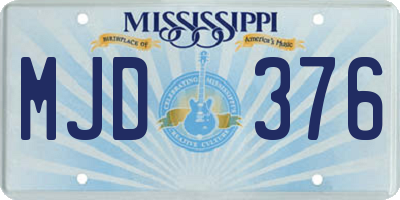 MS license plate MJD376