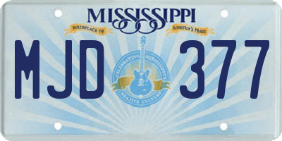 MS license plate MJD377