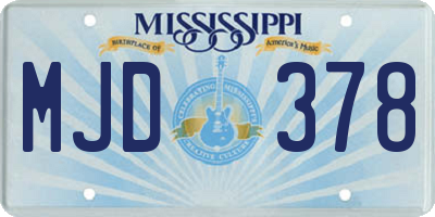 MS license plate MJD378