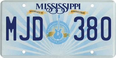 MS license plate MJD380