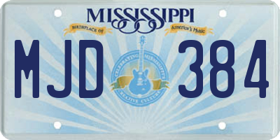 MS license plate MJD384