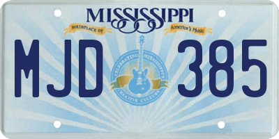MS license plate MJD385