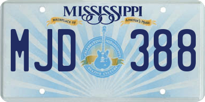 MS license plate MJD388