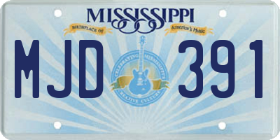 MS license plate MJD391