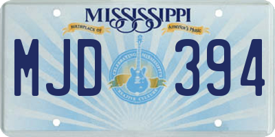 MS license plate MJD394