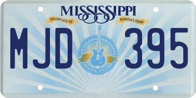 MS license plate MJD395