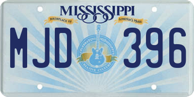 MS license plate MJD396