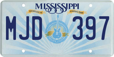 MS license plate MJD397