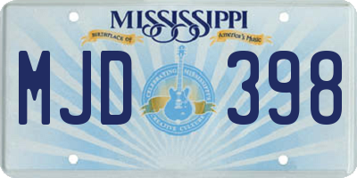 MS license plate MJD398