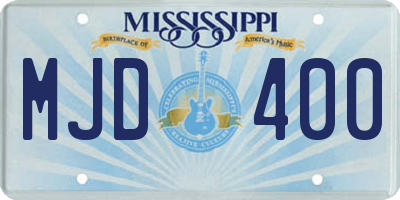 MS license plate MJD400