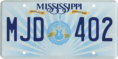 MS license plate MJD402