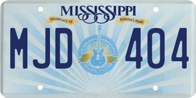 MS license plate MJD404
