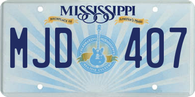 MS license plate MJD407