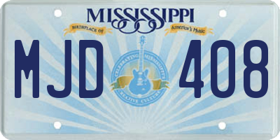 MS license plate MJD408