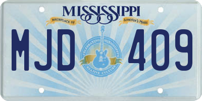 MS license plate MJD409