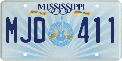 MS license plate MJD411