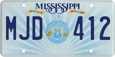 MS license plate MJD412