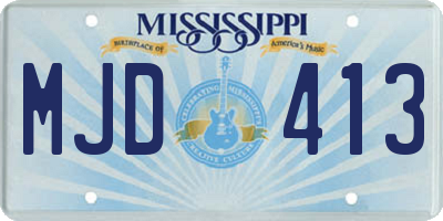 MS license plate MJD413