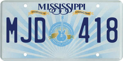 MS license plate MJD418