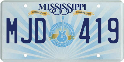 MS license plate MJD419