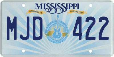 MS license plate MJD422