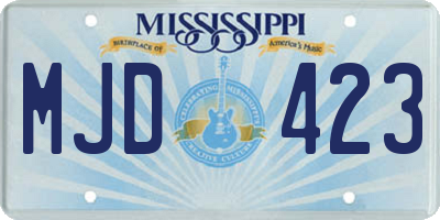 MS license plate MJD423